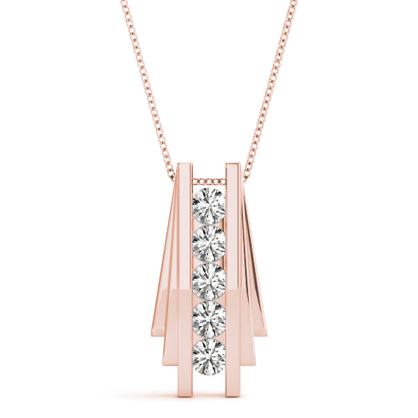 Rose Gold Multi-Diamond Fashion Pendant