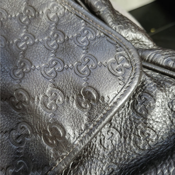 Gucci Brown Guccissima Leather Messenger Bag/Crossbody bag Embossed GG Monogram