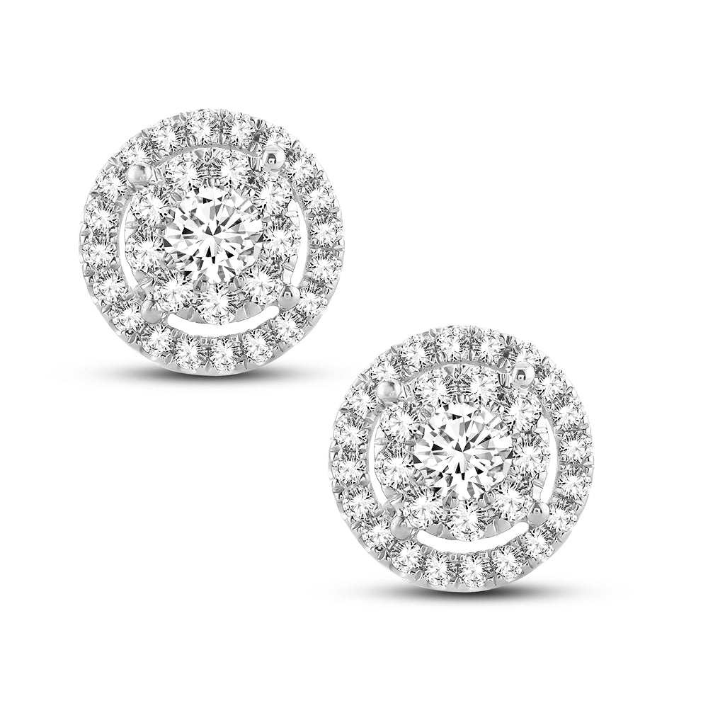 14k White Gold Lab Diamond Stud Earrings (1.50 CT)