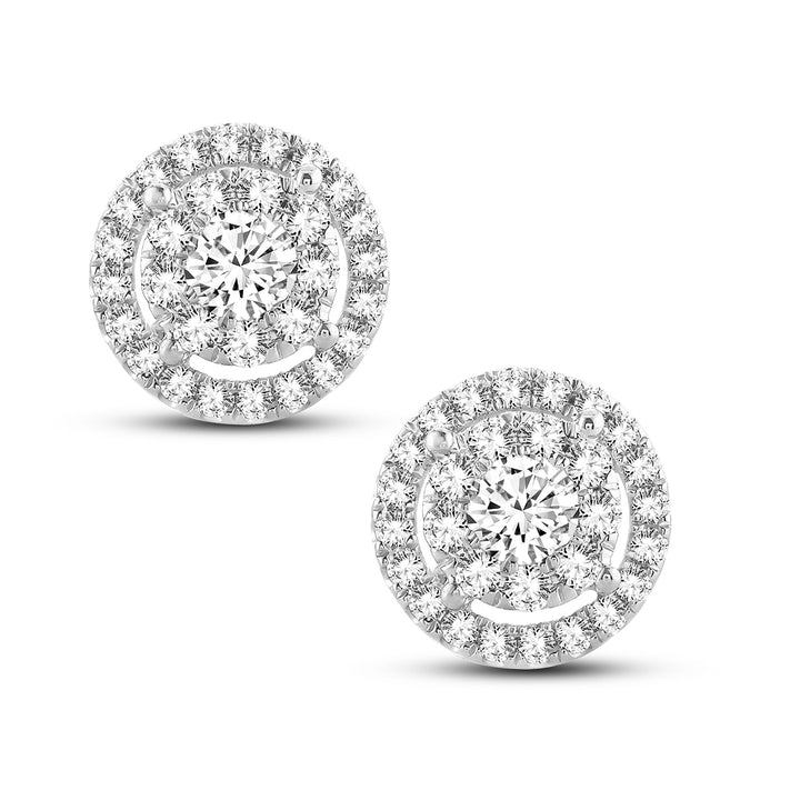 14k White Gold Lab Diamond Stud Earrings (1.50 CT)