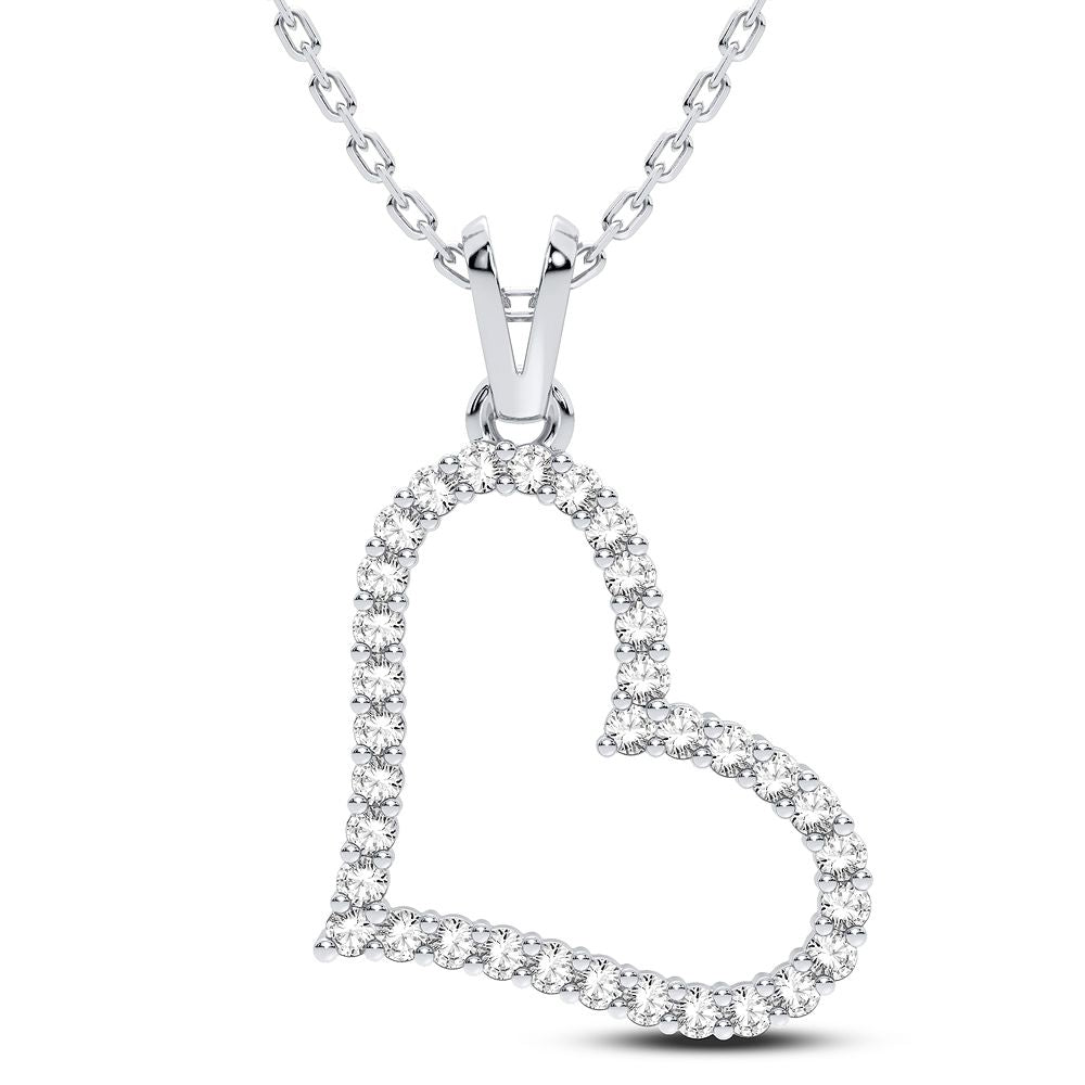 14K White Gold 0.25CT Diamond Pendant