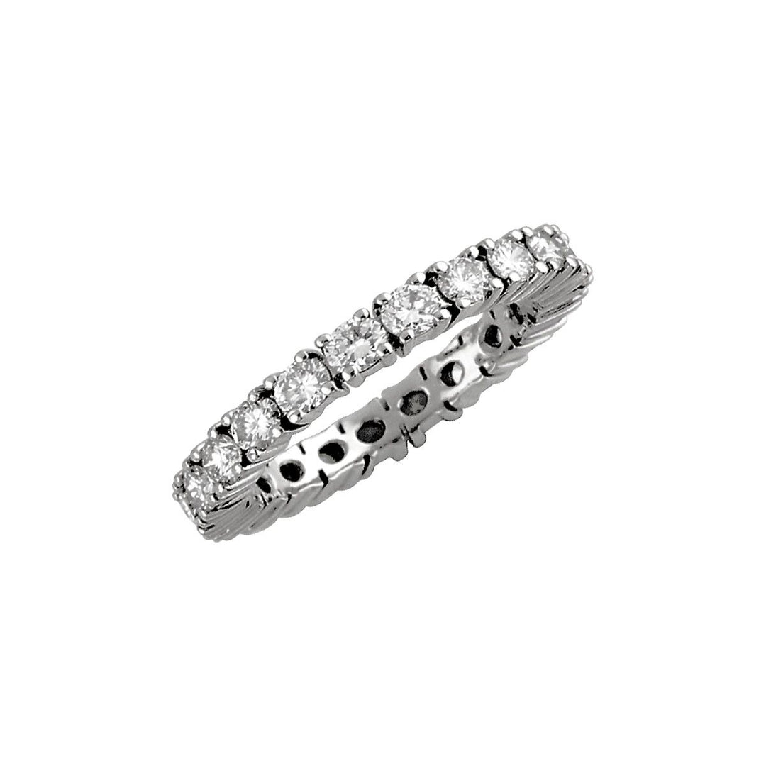 14k White Gold Lab Diamond Eternity Band - Timeless Sparkle
