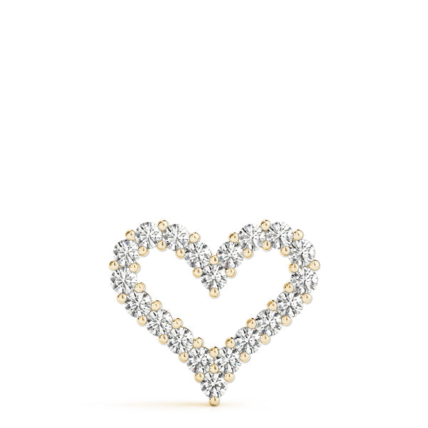 14K Yellow Gold Diamond Heart Pendant