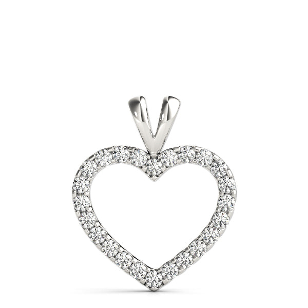 14K White Gold Lab Diamond Heart Pendant