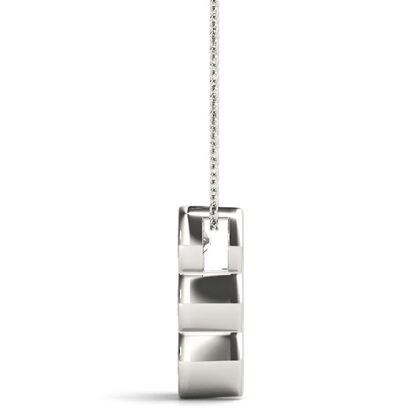 Lab Diamond 3 Stone White Gold Pendant