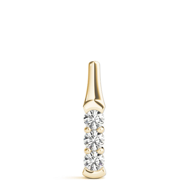 14K Yellow Gold 3-Stone Lab Diamond Pendant