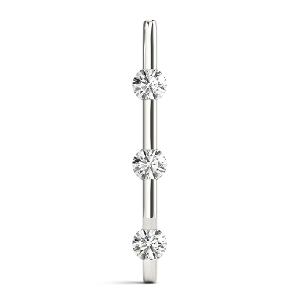 Round Diamond 3-Stone Pendant Necklace