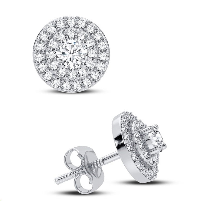 Chic 14k White Gold Lab Diamond Stud Earrings 0.50ct