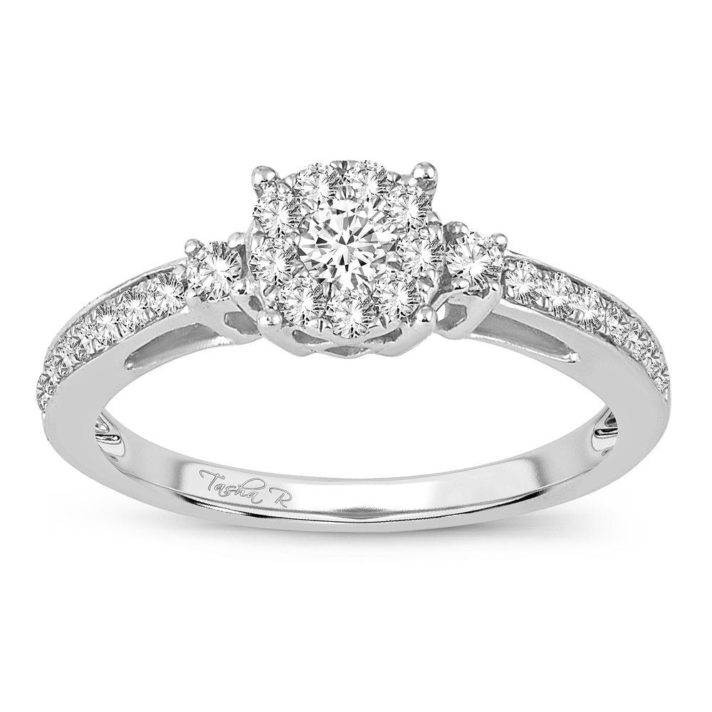 Elegant 14k White Gold 0.50ct Lab Diamond Engagement Ring