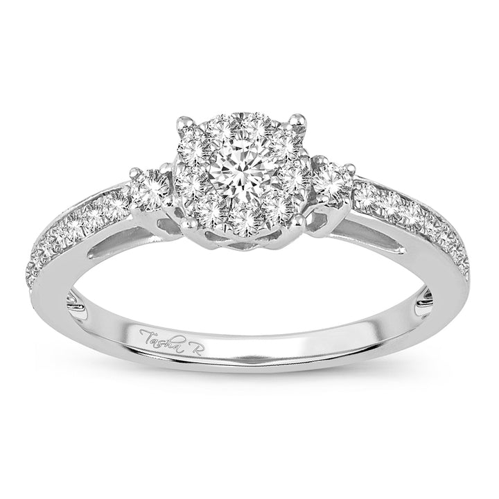 Elegant 14k White Gold 0.50ct Lab Diamond Engagement Ring