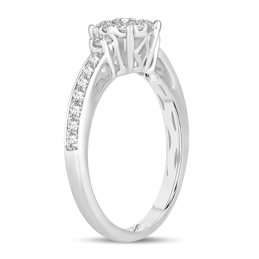 Elegant 14k White Gold 0.50ct Lab Diamond Engagement Ring