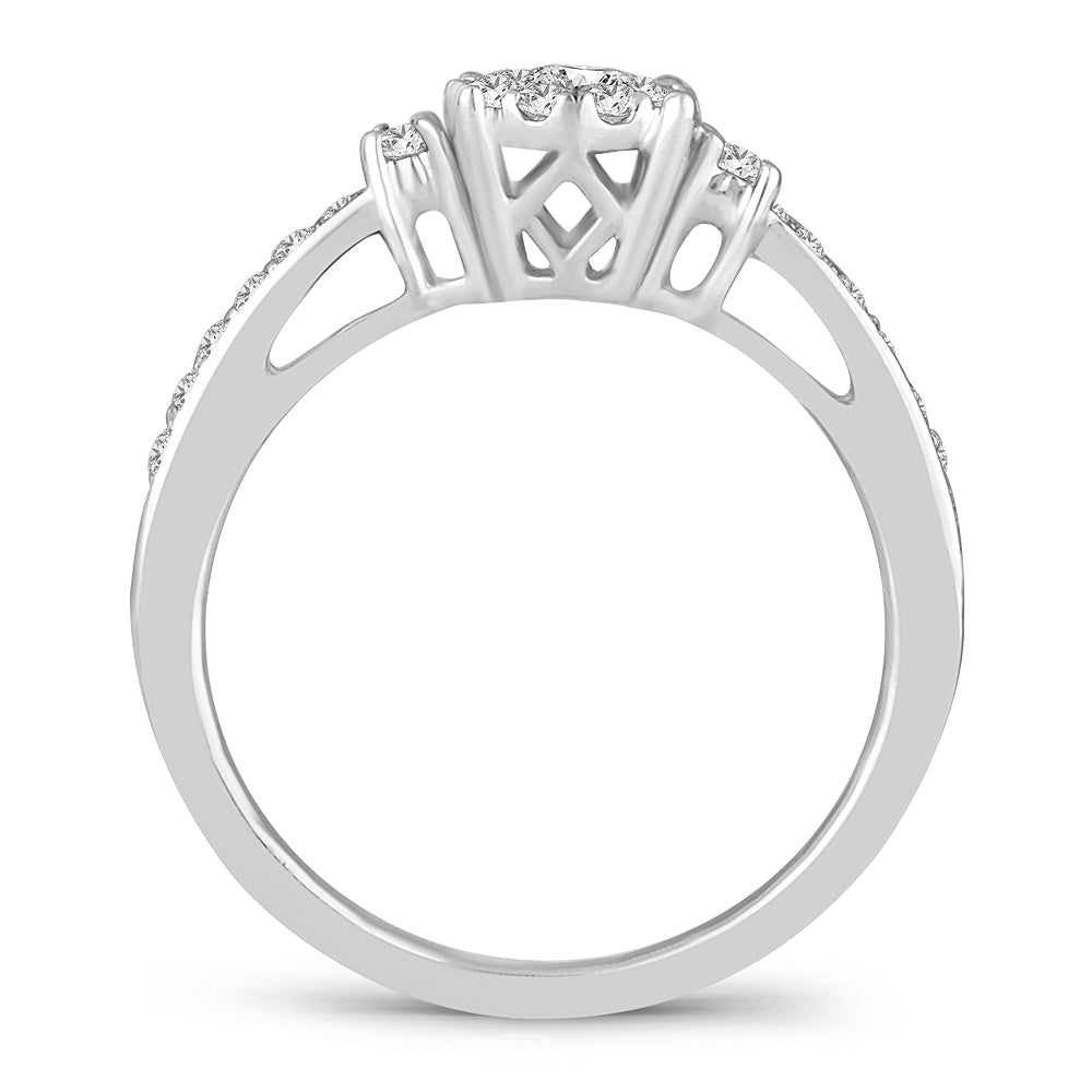 Elegant 14k White Gold 0.50ct Lab Diamond Engagement Ring