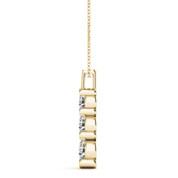 14K Yellow Gold Lab Diamond 3-Stone Pendant