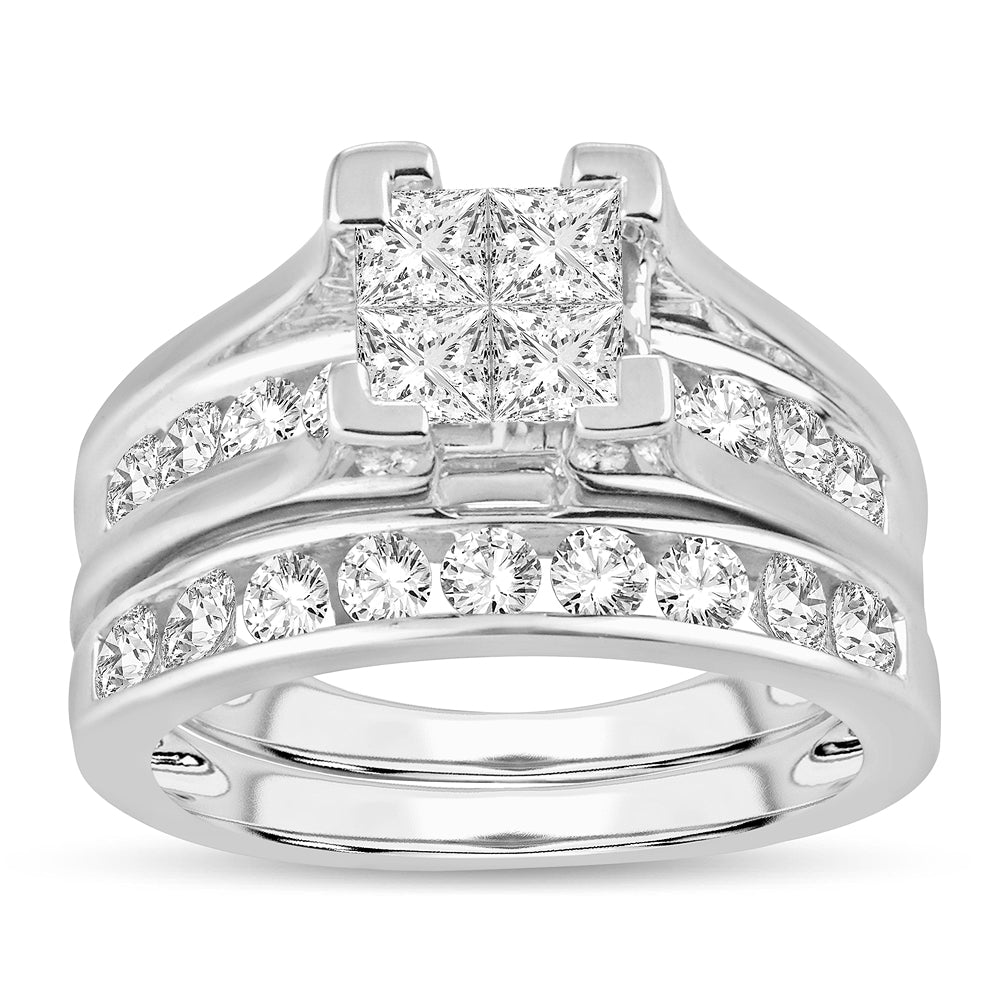 Brilliant 14k White Gold 1.50CT Lab Diamond Bridal Ring