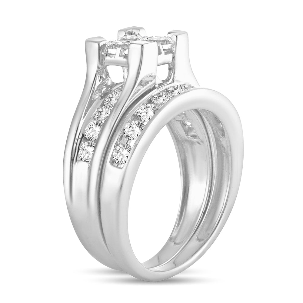Brilliant 14k White Gold 1.50CT Lab Diamond Bridal Ring