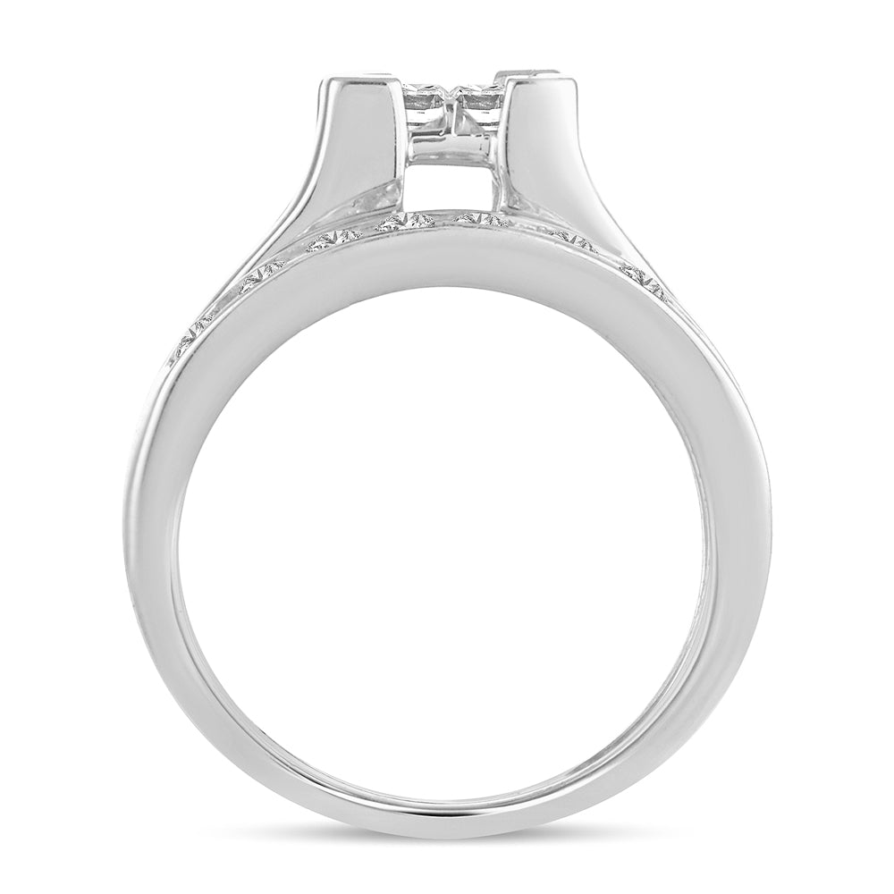 Brilliant 14k White Gold 1.50CT Lab Diamond Bridal Ring