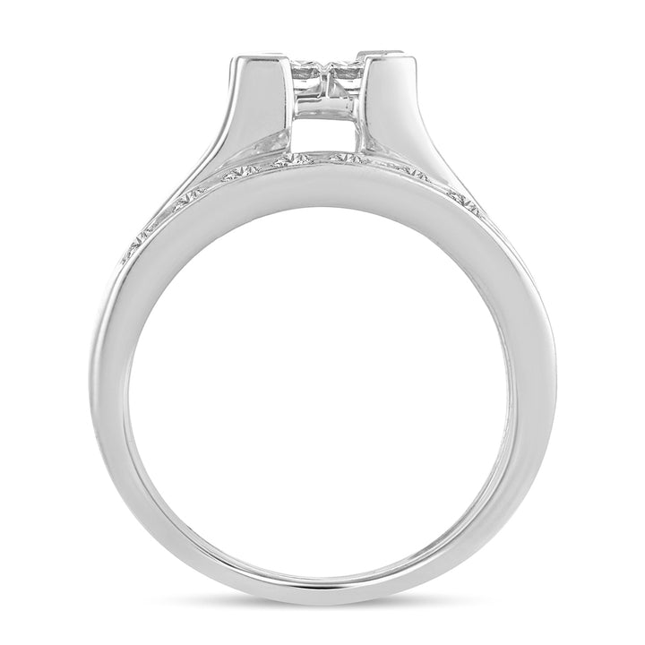 Brilliant 14k White Gold 1.50CT Lab Diamond Bridal Ring