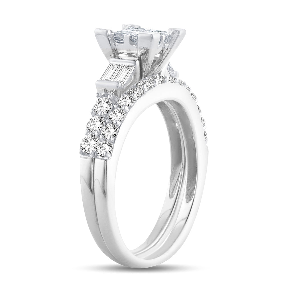 Brilliant 14k White Gold 1.50CT Lab Diamond Engagement Ring