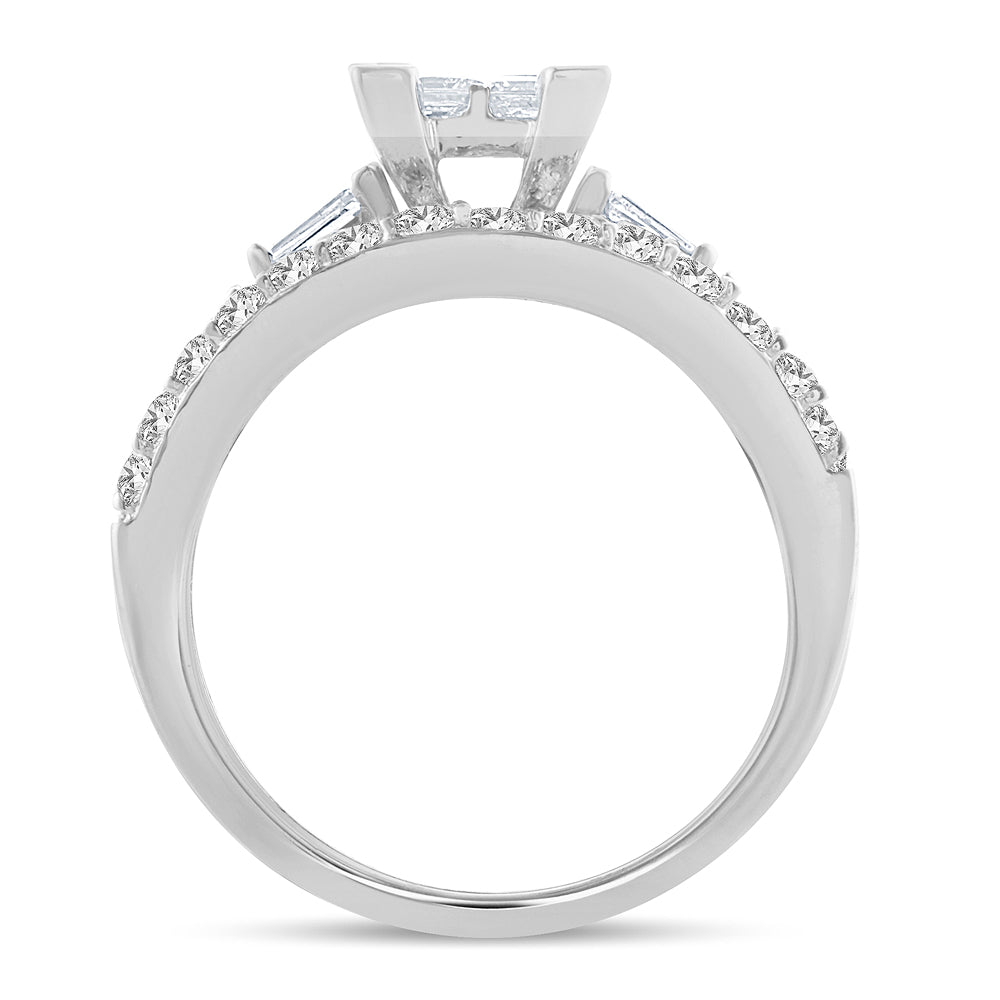 Brilliant 14k White Gold 1.50CT Lab Diamond Engagement Ring