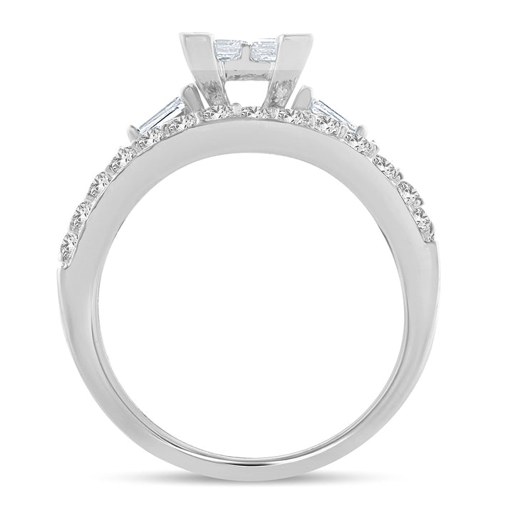 Brilliant 14k White Gold 1.50CT Lab Diamond Engagement Ring