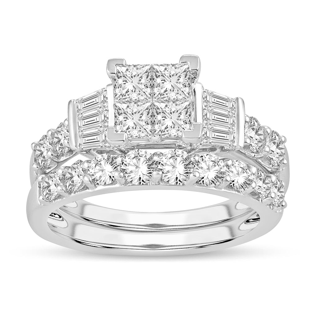 Brilliant 14k White Gold Lab Diamond Bridal Ring 2CT