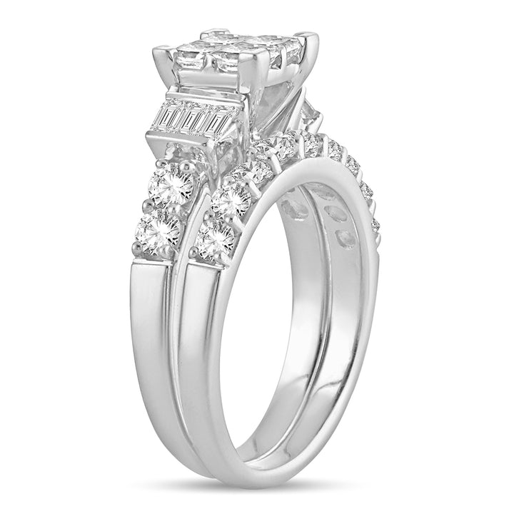 Brilliant 14k White Gold Lab Diamond Bridal Ring 2CT
