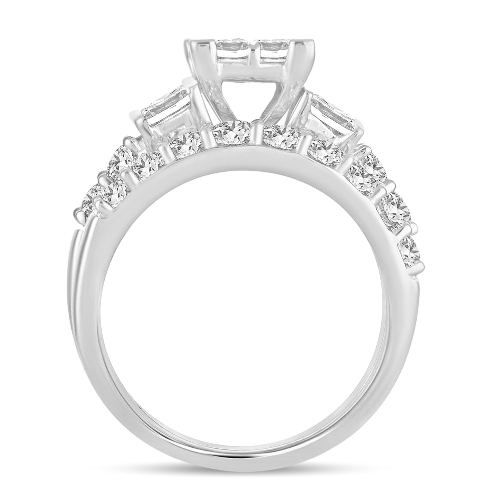 Brilliant 14k White Gold Lab Diamond Bridal Ring 2CT