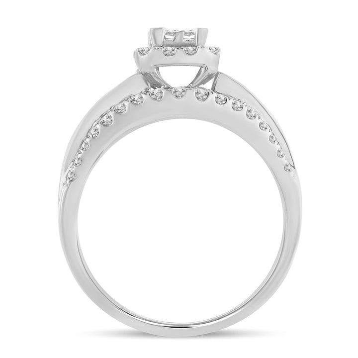 14k White Gold 0.5CT Lab Diamond Womens Bridal Ring