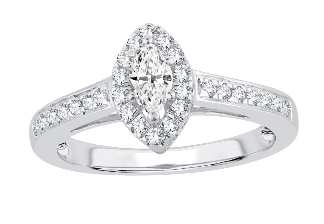 Timeless 14k White Gold Lab Diamond Engagement Ring (0.50ct)