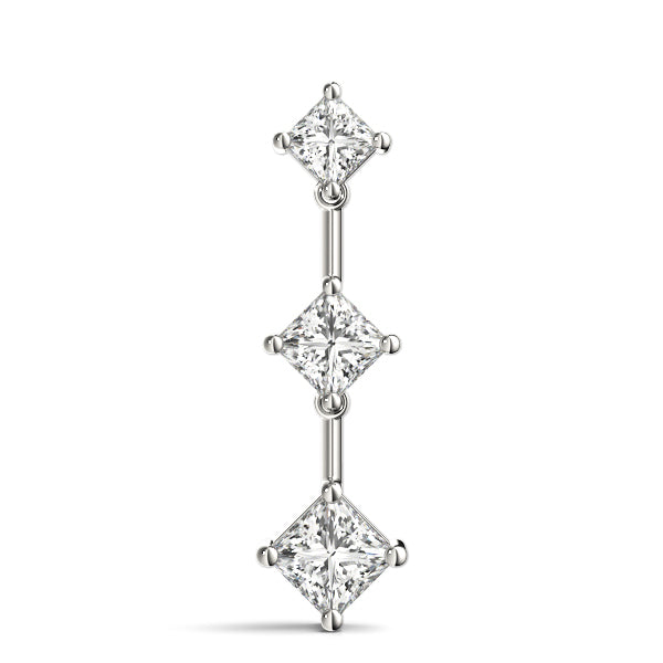 Diamond Three Stone 14K White Gold Pendant