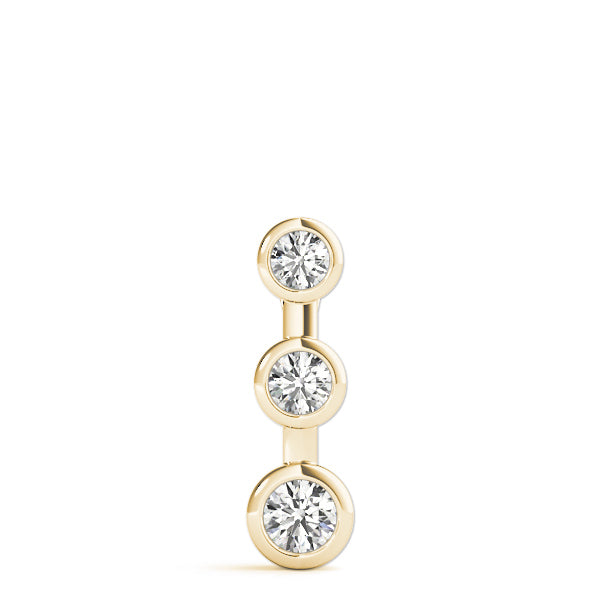 14K Yellow Gold 0.35ctw Diamond Three Stone Pendant