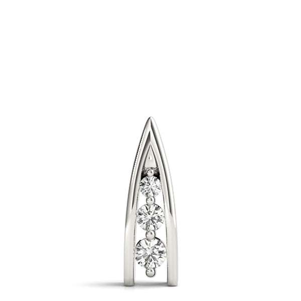 3-Stone Round Diamond Pendant Necklace