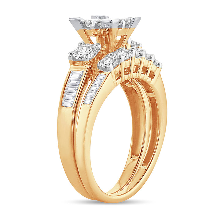 14k Yellow Gold 3CT Lab Diamond Princess Bridal Ring