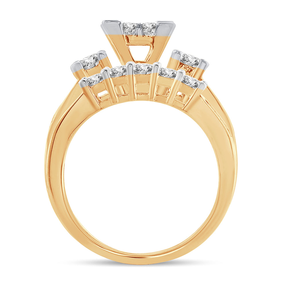 14k Yellow Gold 3CT Lab Diamond Princess Bridal Ring
