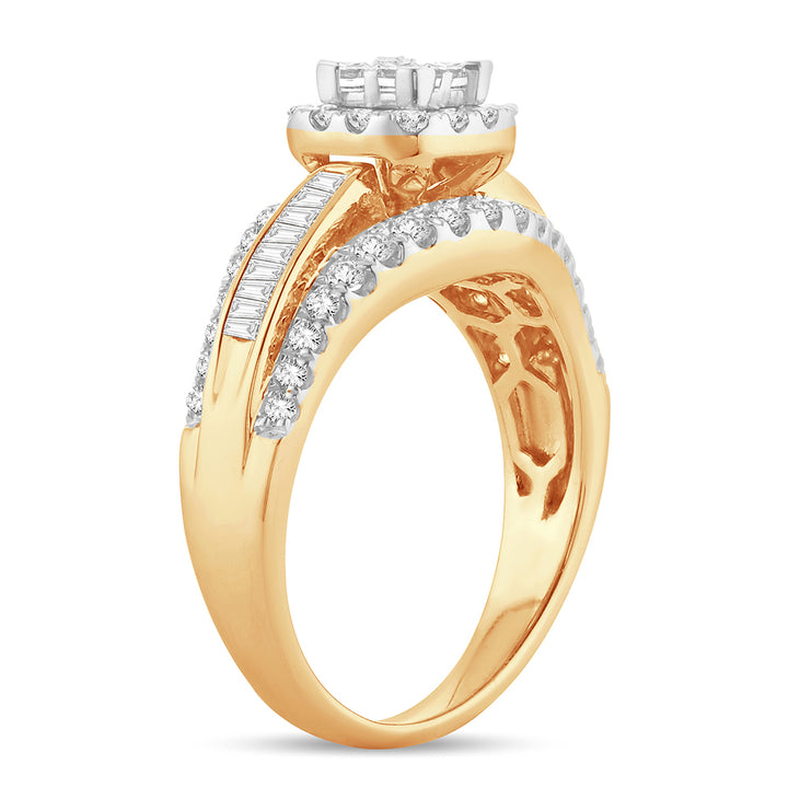 14k Yellow Gold 0.50CT Lab Diamond Bridal Ring