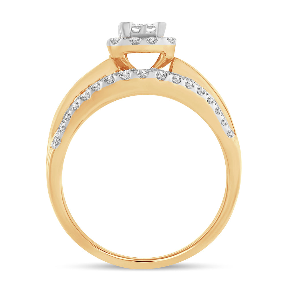 14k Yellow Gold 0.50CT Lab Diamond Bridal Ring