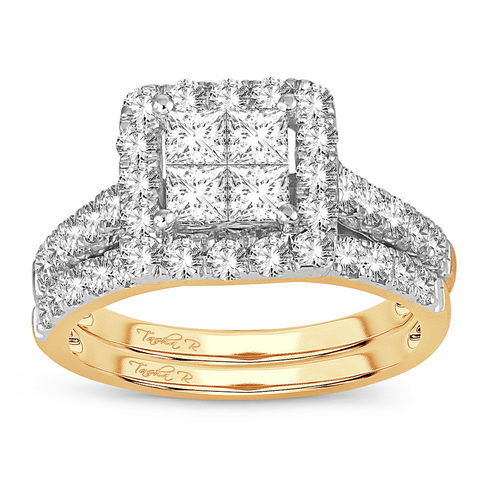 14k Yellow Gold 1.75ct Lab Diamond Bridal Ring
