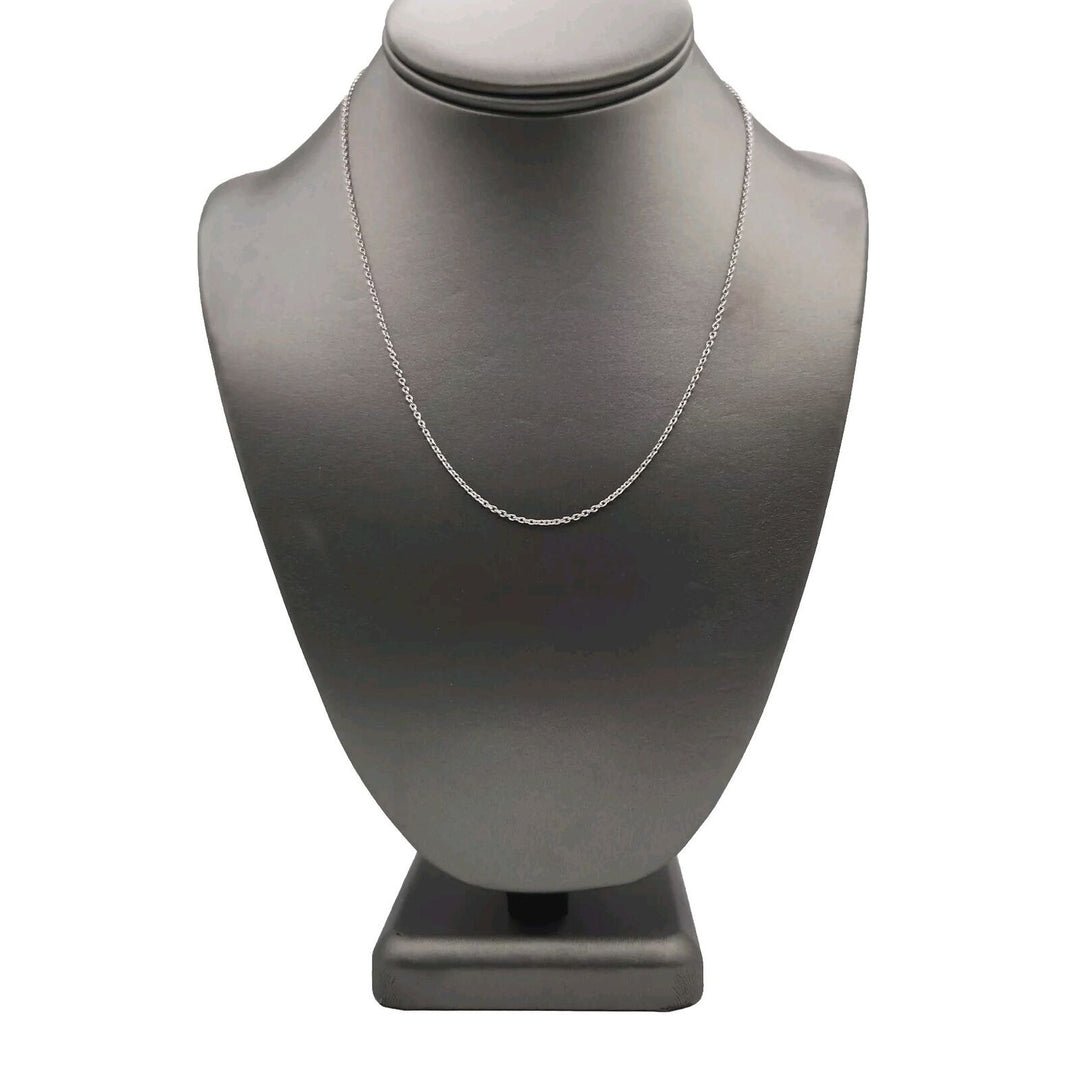 14k White Gold Chain Necklace 18" A