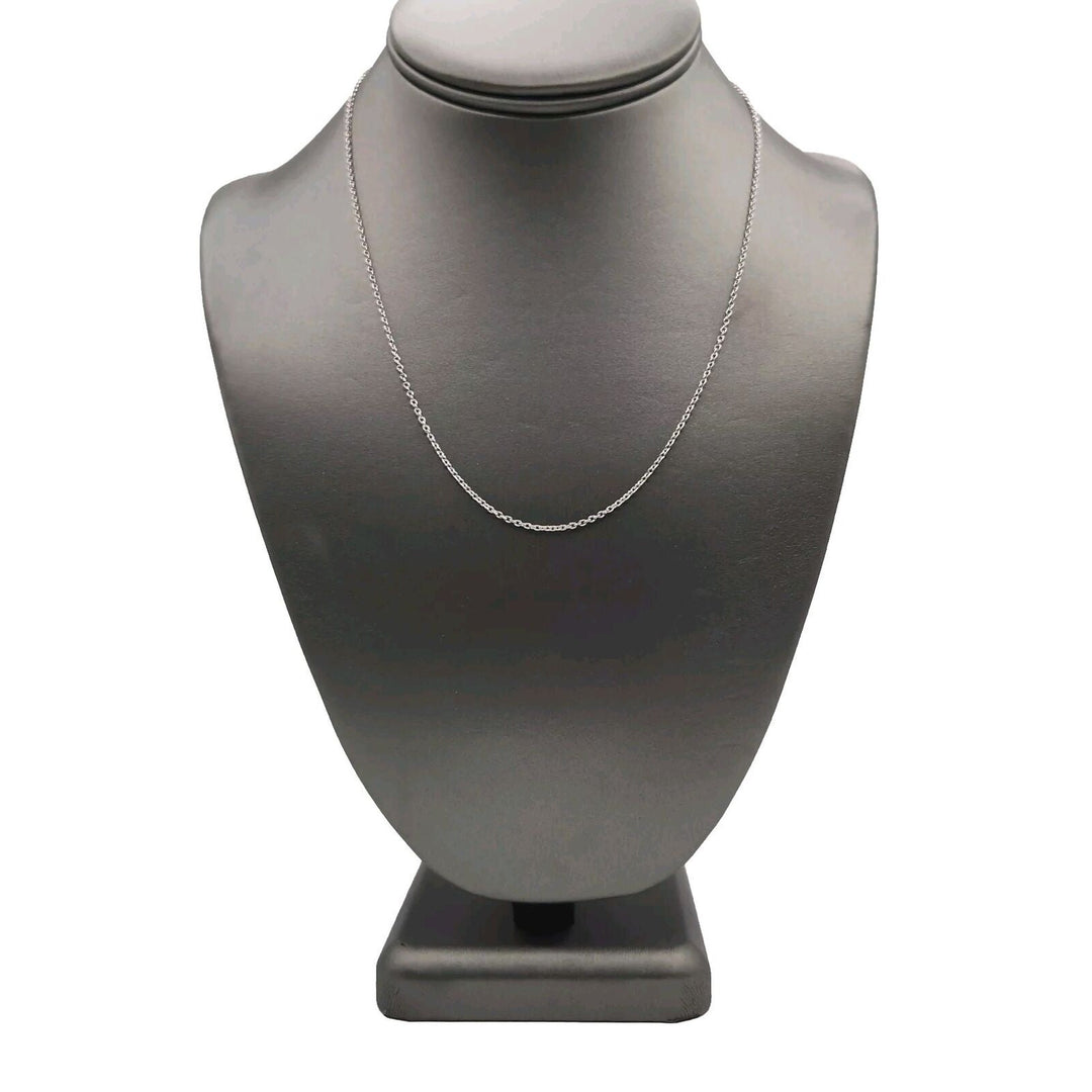 14k White Gold Chain Necklace 18" A
