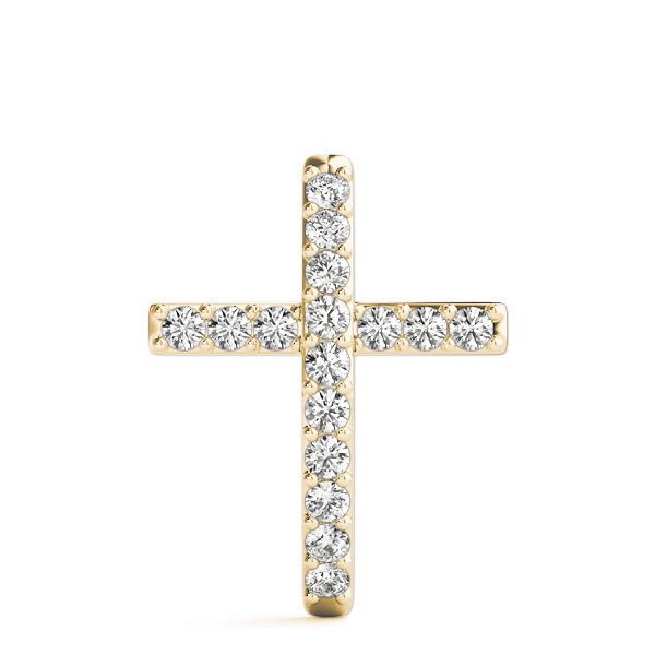 14K Yellow Gold Diamond Cross Pendant
