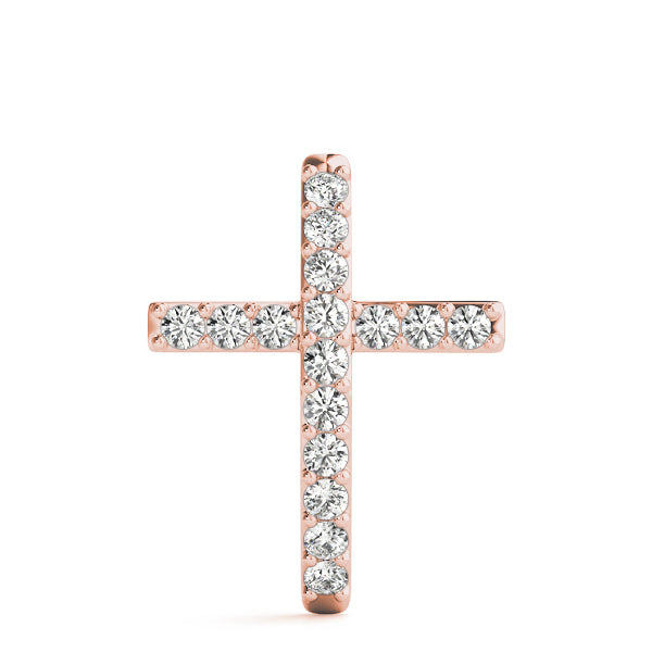 Rose Gold Diamond Cross Pendant | Religious Jewelry
