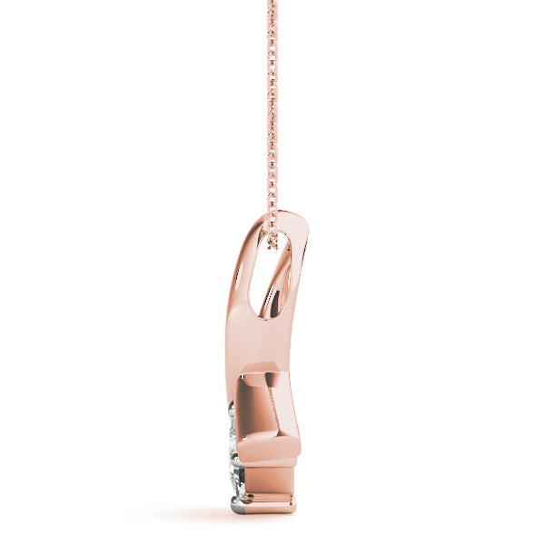 Rose Gold Square Diamond Pendant | Lab Grown