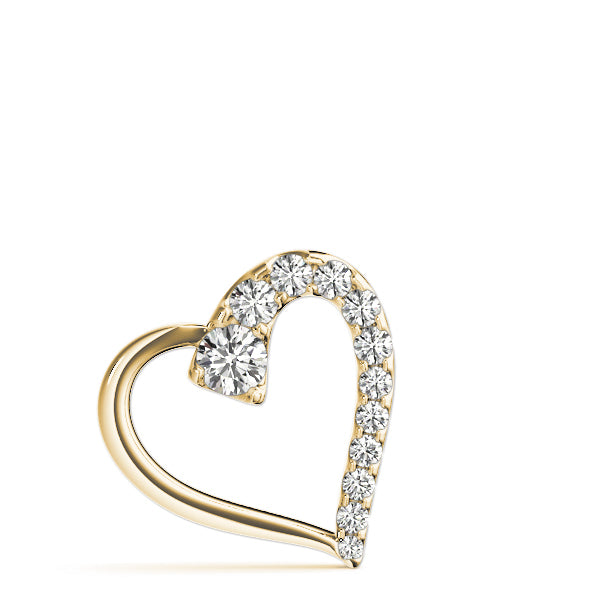 14K Yellow Gold Diamond Heart Pendant