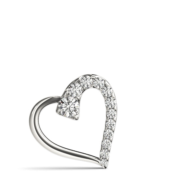 Lab Diamond Heart Pendant in 14K White Gold