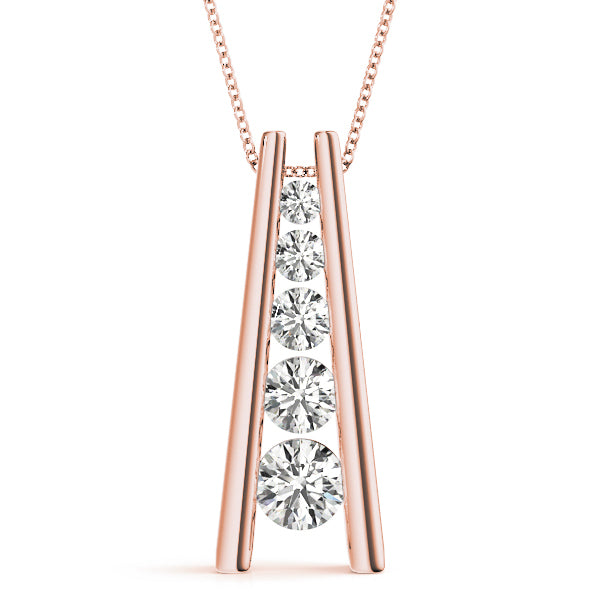 14K Rose Gold Lab Diamond Journey Pendant