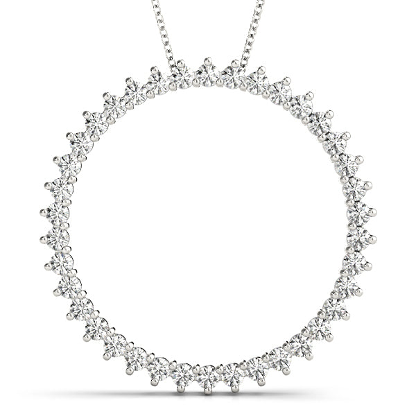 Lab Diamond Circle Pendant in Precious Metals