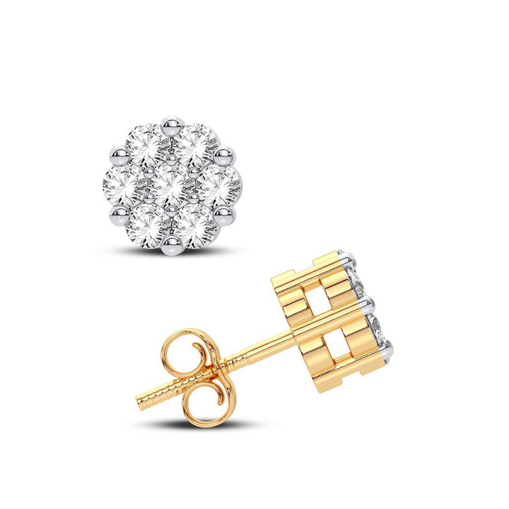 Brilliant 14k White Gold Lab Diamond Flower Earrings