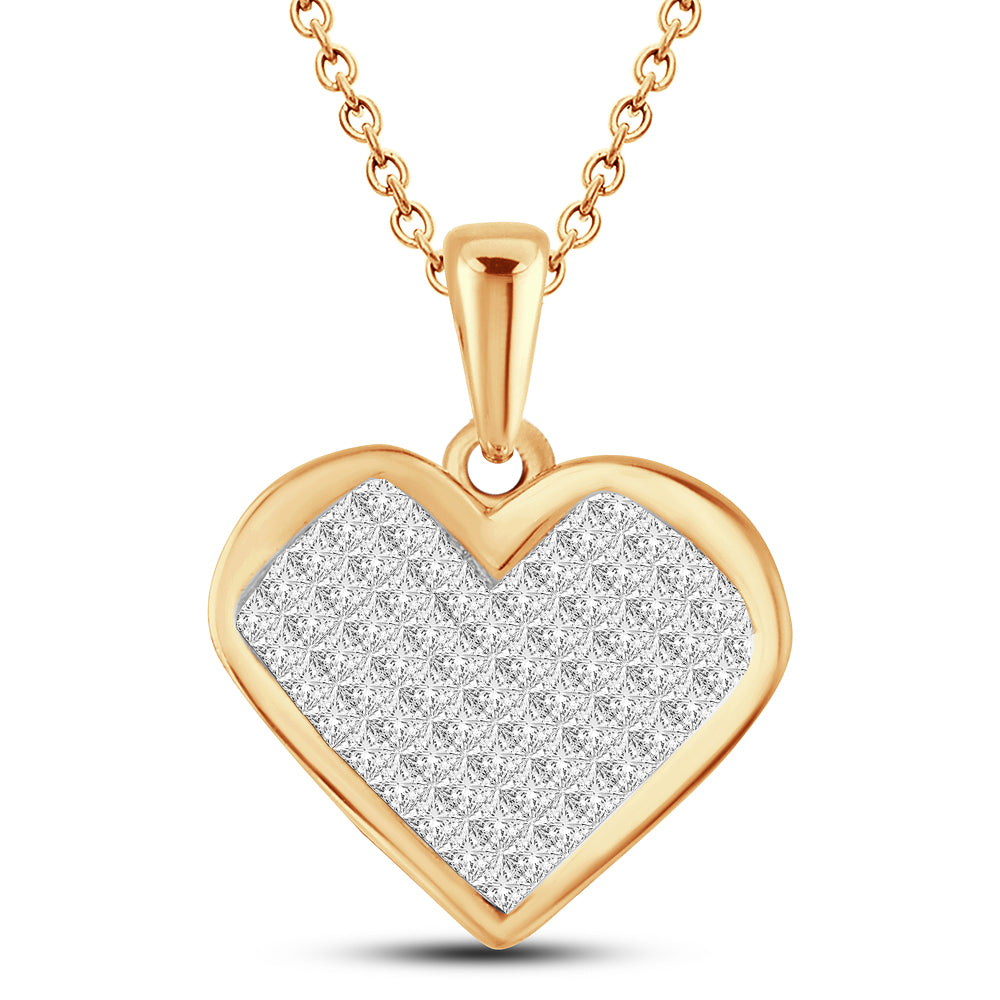14K  1.00CT  Princes cut Dimaond Pendant