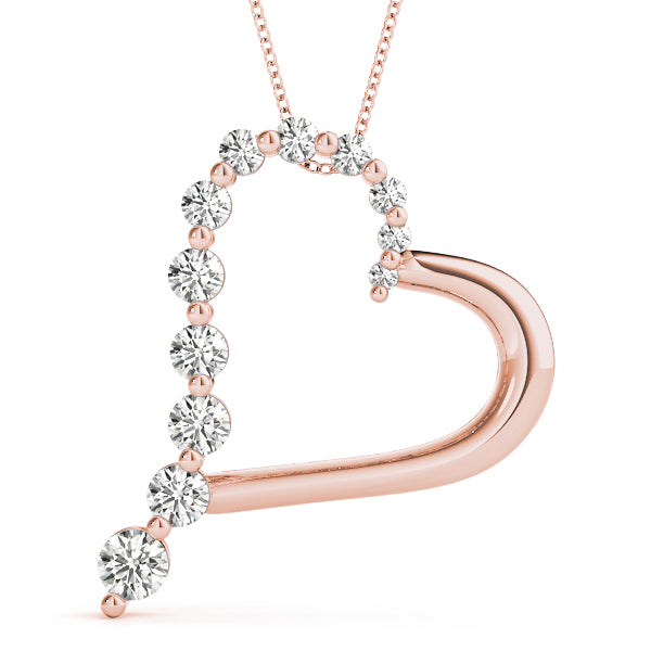 Rose Gold Lab Diamond Heart Pendant