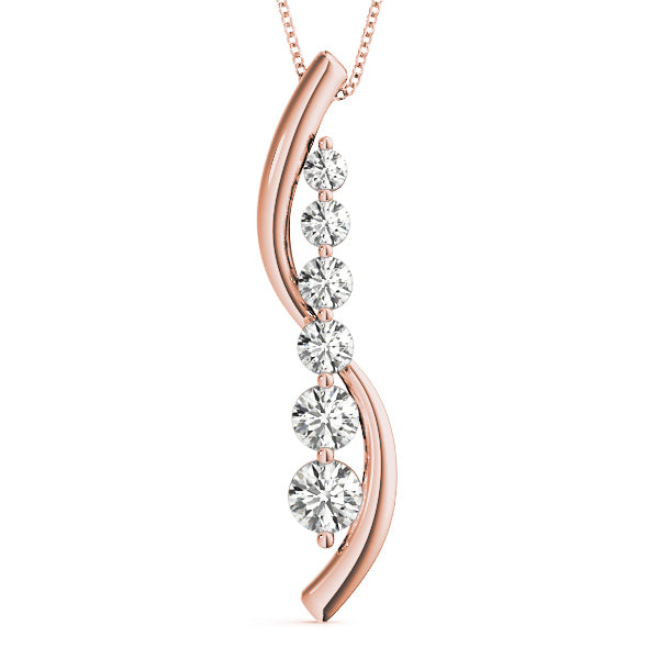 14K Rose Gold Lab Diamond Journey Pendant